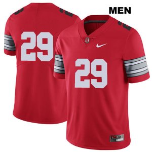 Men's NCAA Ohio State Buckeyes Zach Hoover #29 College Stitched 2018 Spring Game No Name Authentic Nike Red Football Jersey YH20O75NS